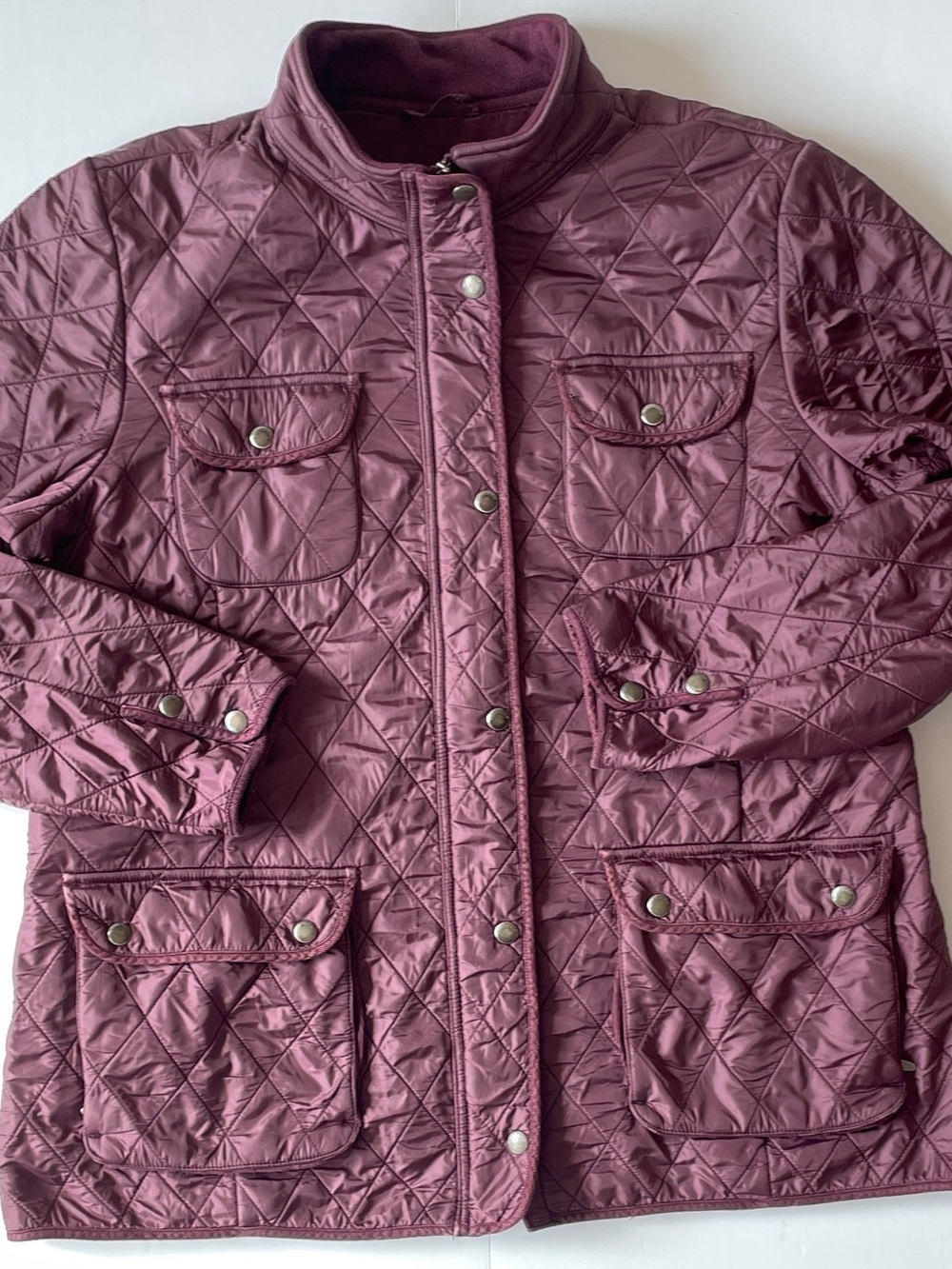 Eddie Bauer Women's XL Diamond Quilted Fleece Lined Lightweight Jacket Coat
